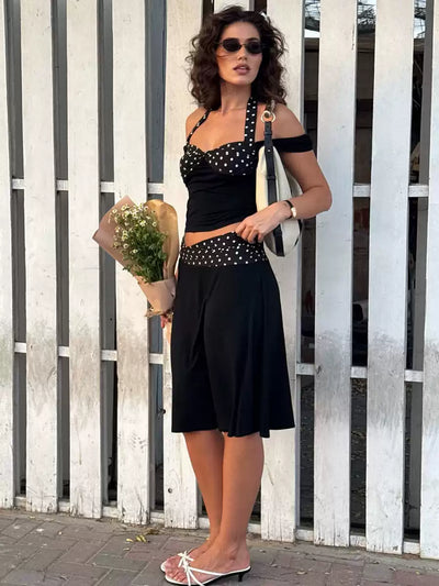Midnight Polka Dot Two-Piece Set