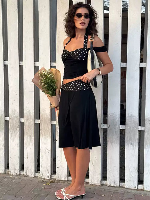 Midnight Polka Dot Two-Piece Set