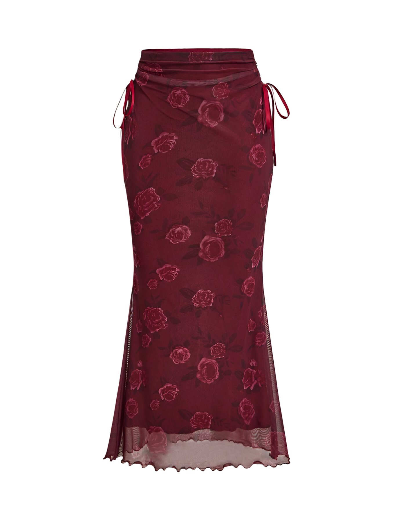 Crimson Rose Mesh Skirt