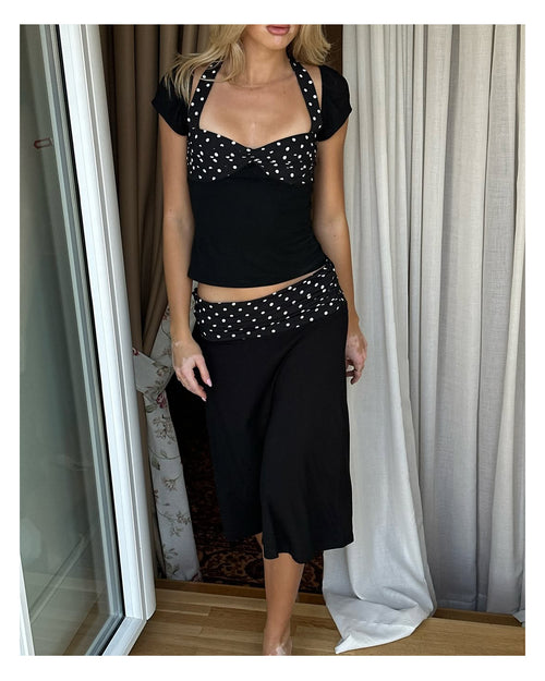 Midnight Polka Dot Two-Piece Set