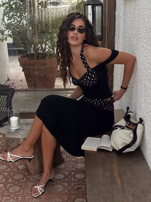 Midnight Polka Dot Two-Piece Set