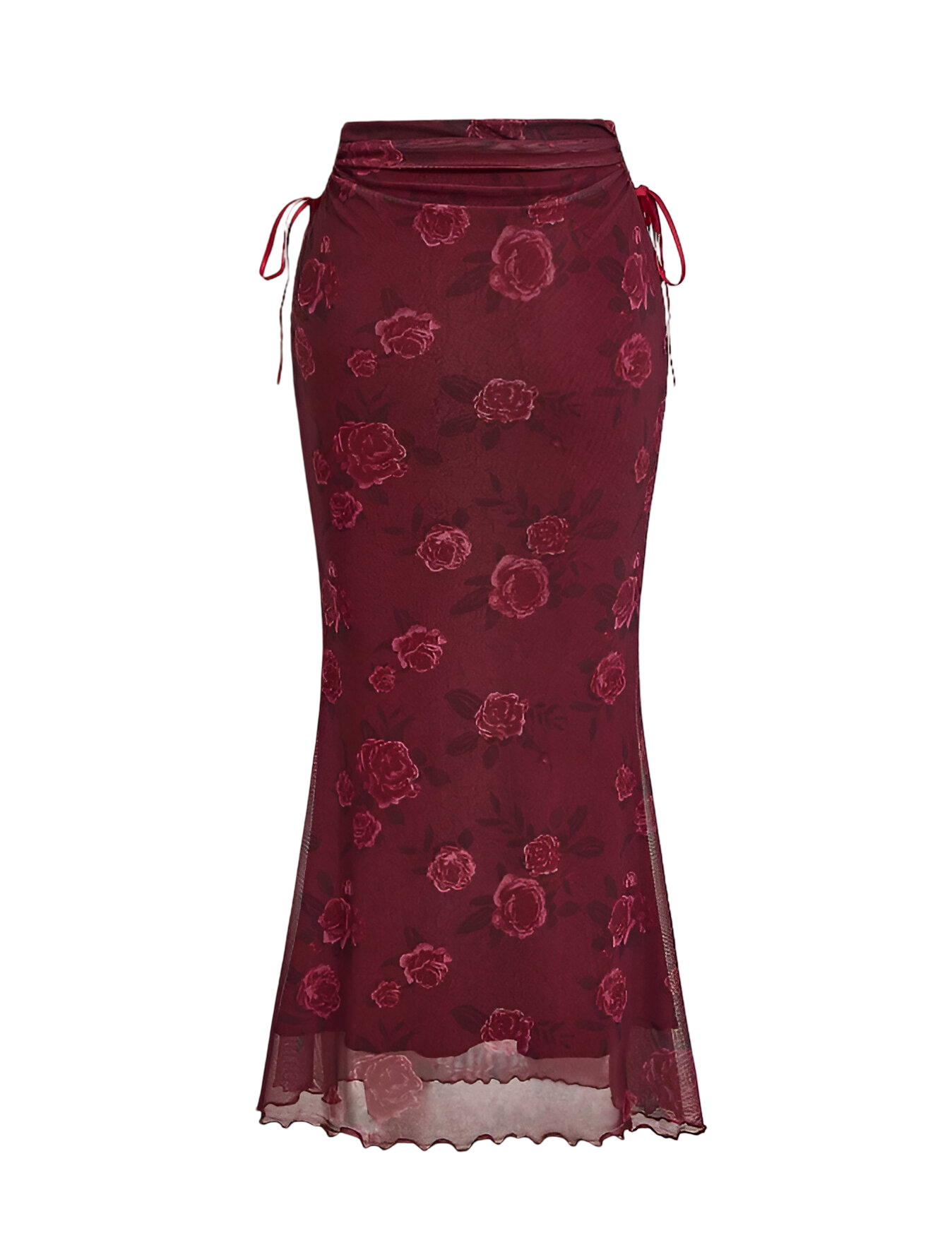 Crimson Rose Mesh Skirt