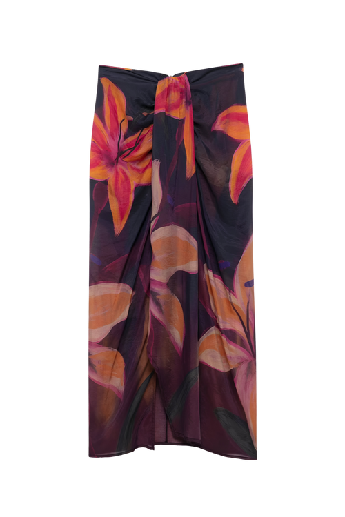 Midnight Bloom Sarong Skirt