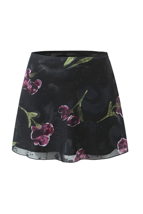 Shadow Bloom Mesh Mini Skirt