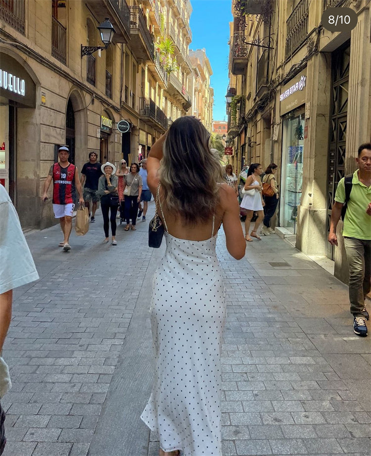 Lace Polka Dot Slip Dress