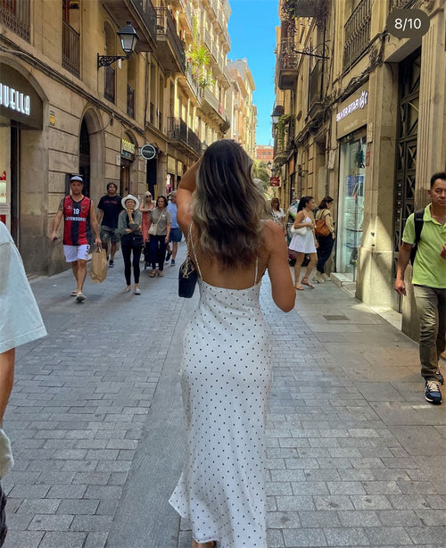 Lace Polka Dot Slip Dress