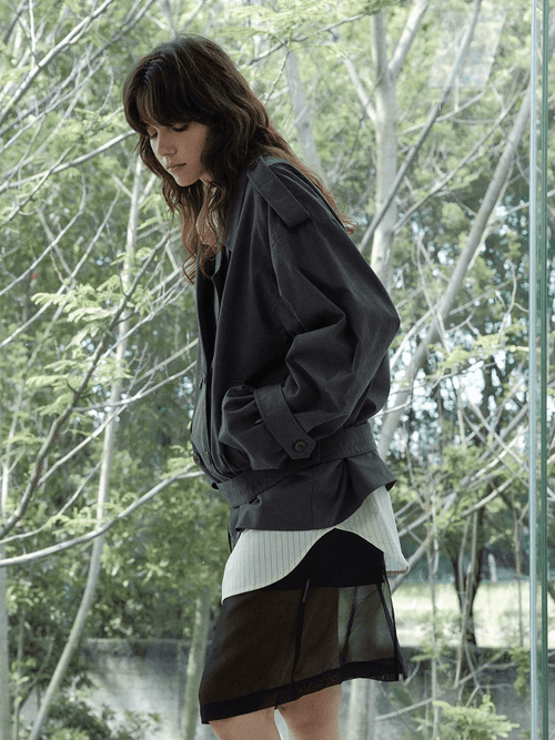 Éliane Oversized Tailored Cropped Trench