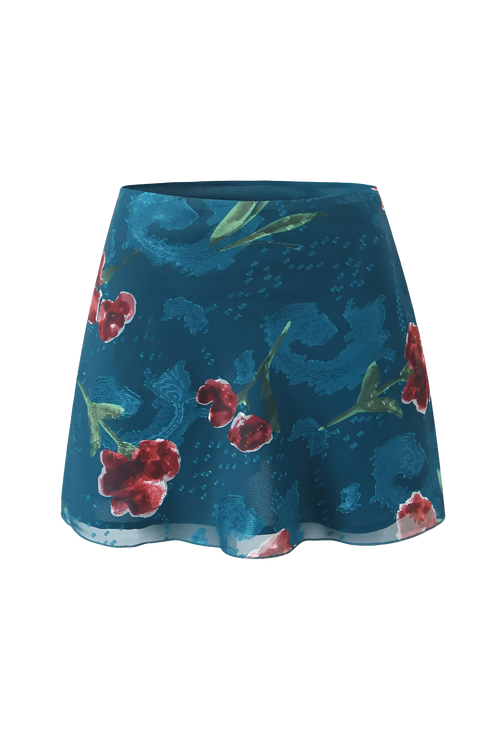 Midnight Cherry Mesh Skirt