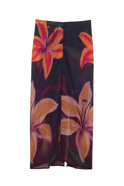 Midnight Bloom Sarong Skirt