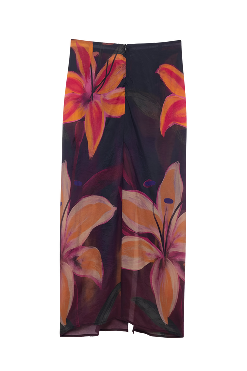 Midnight Bloom Sarong Skirt