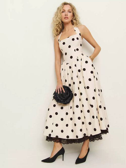 The Marisól Polka Dot Halter Dress