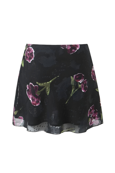 Shadow Bloom Mesh Mini Skirt
