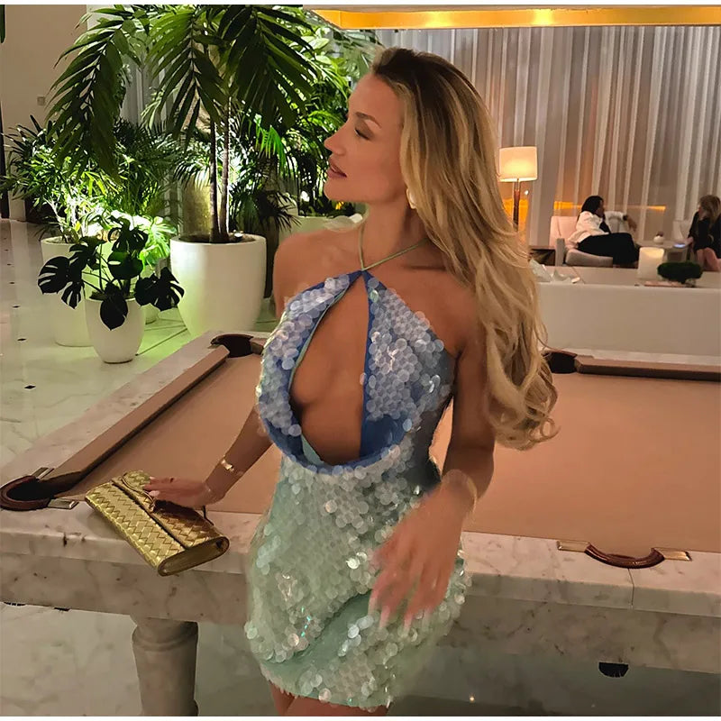 Ocean Glimmer Sequin Dress