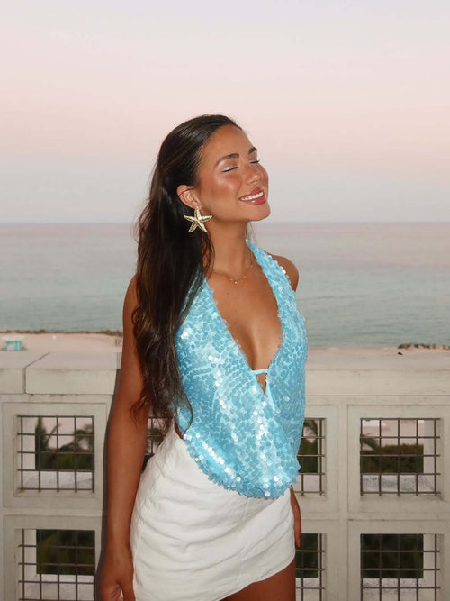 Emerald Drip Halter Top