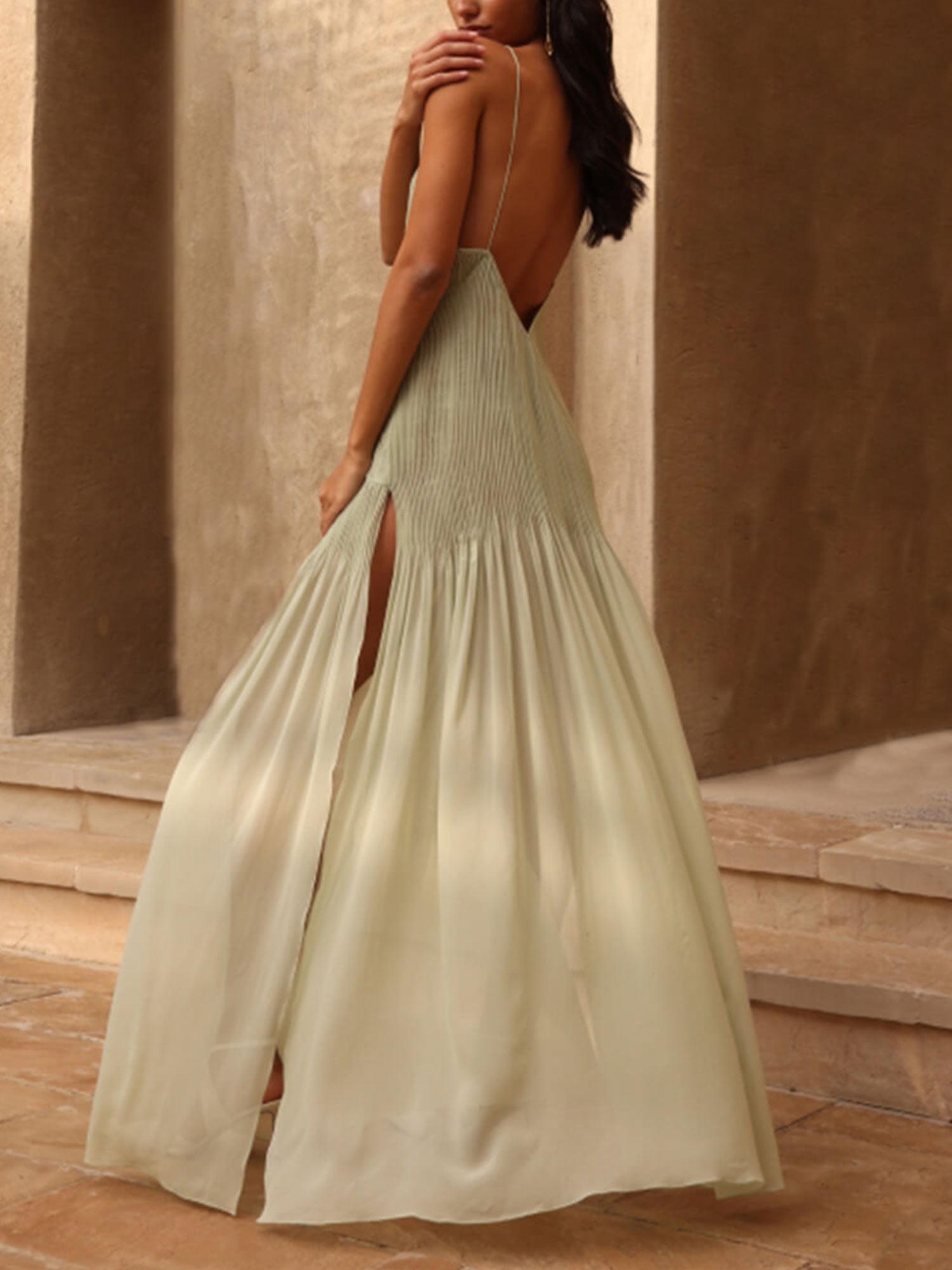 Soft Green Maxi Dress for Elegance