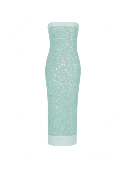 Kloe Sequin Strapless Maxi Dress