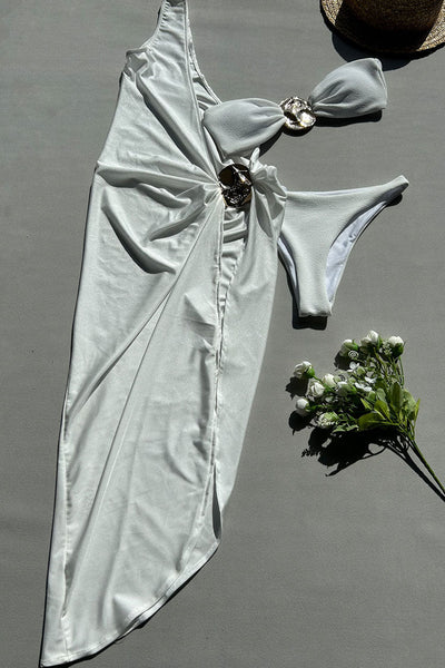 Asymmetrical Cover Up Solstice Siren 3 Piece Bikini Set
