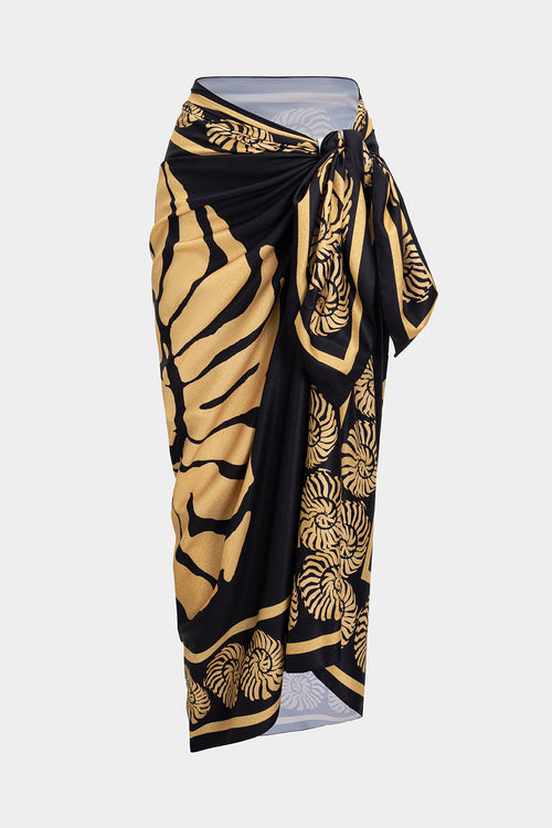 Retro Print Twist Knot Skirt