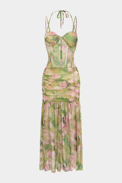 Floral Print Slip Midi Dress
