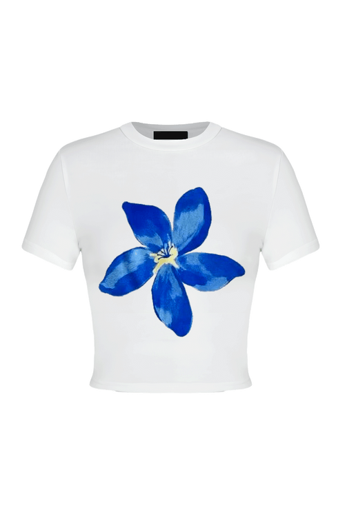 Blue Hawaiian Flower Top