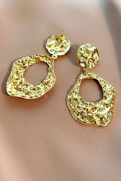 Metal Textured Irregular Earrings