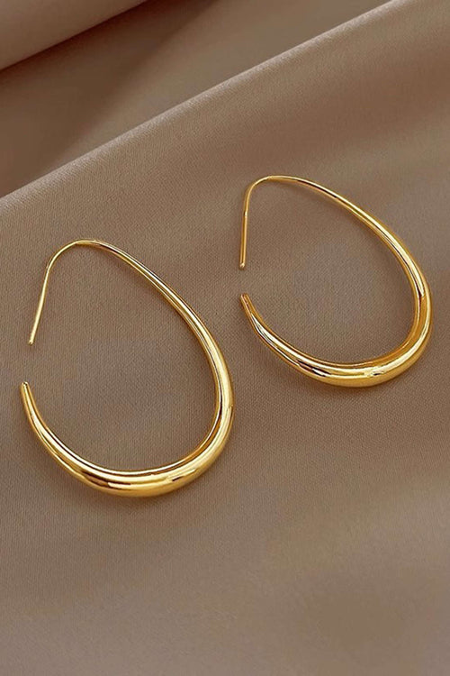 Metal Oval Earrings