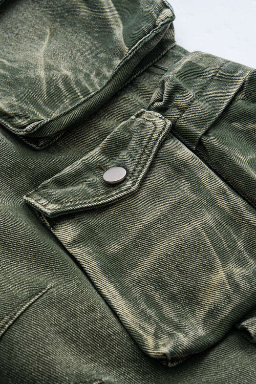 Ombre Multi Pocket Wide Leg Cargo Jeans