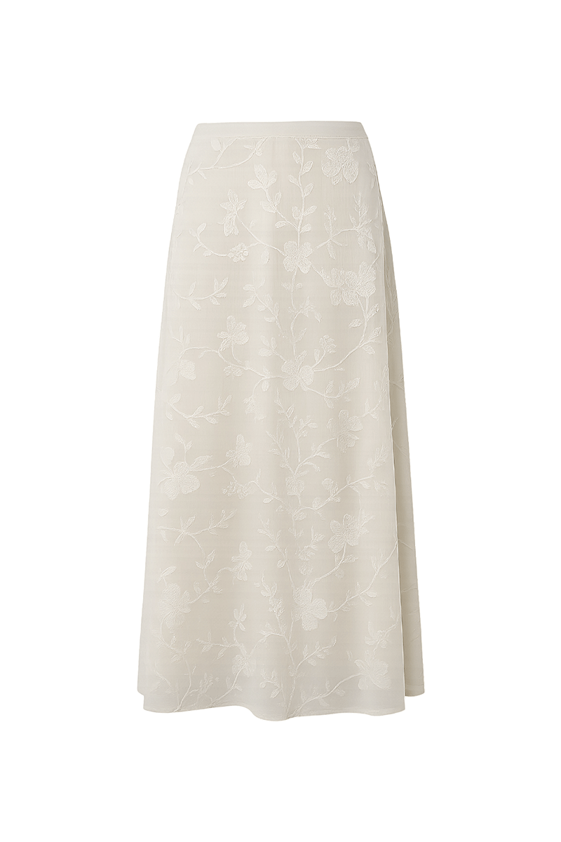 Whisper Bloom Embroidered Skirt