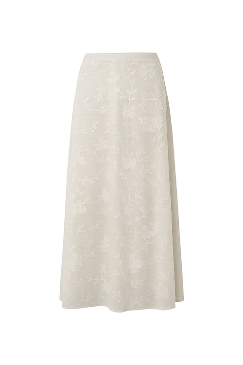 Whisper Bloom Embroidered Skirt