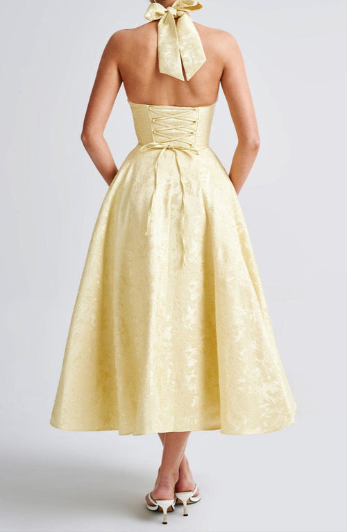 Liana Midi Dress - Lemon