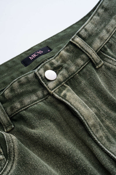 Ombre Multi Pocket Wide Leg Cargo Jeans