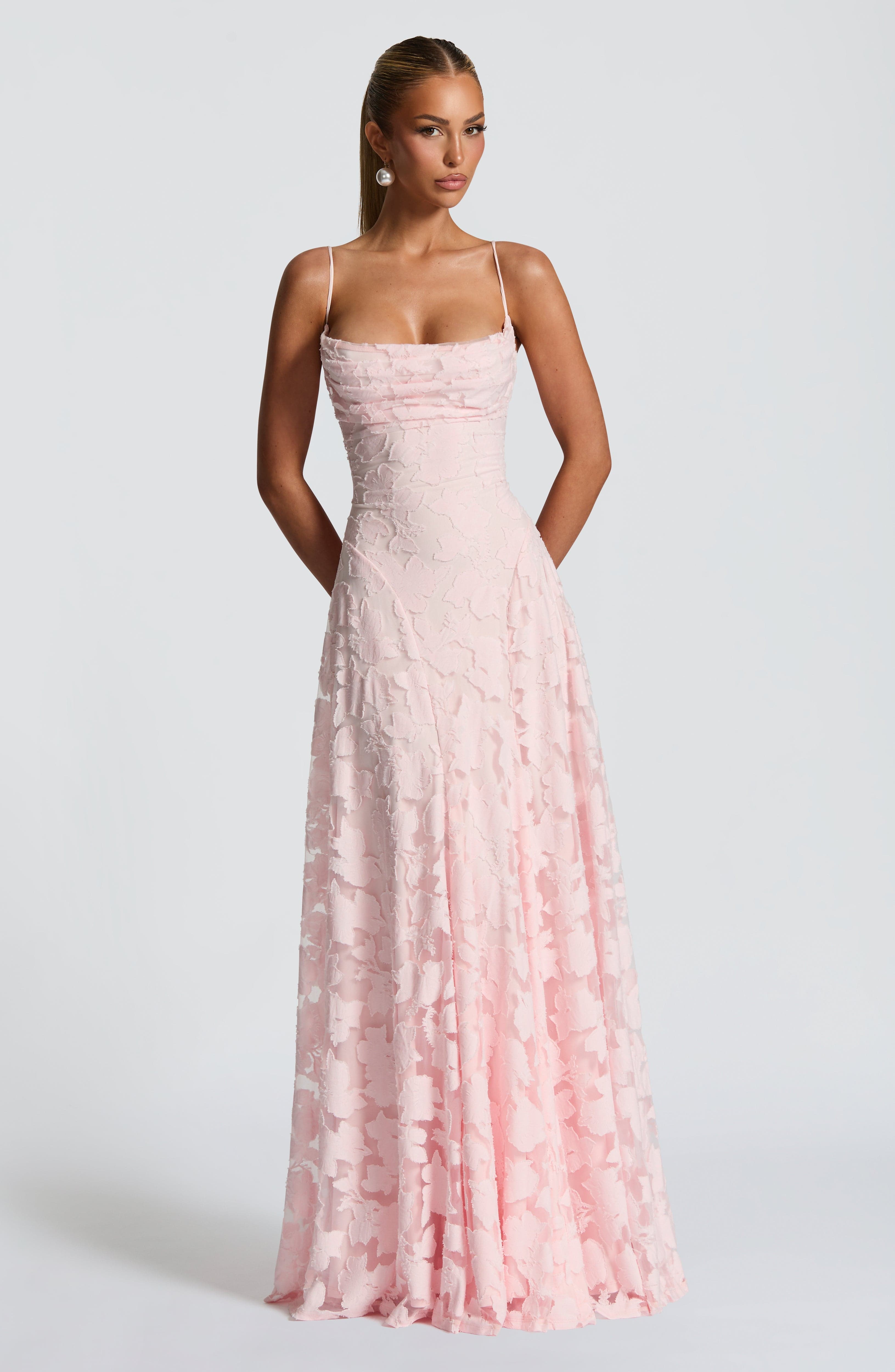 Floral Lace Spaghetti Strap Maxi Dress