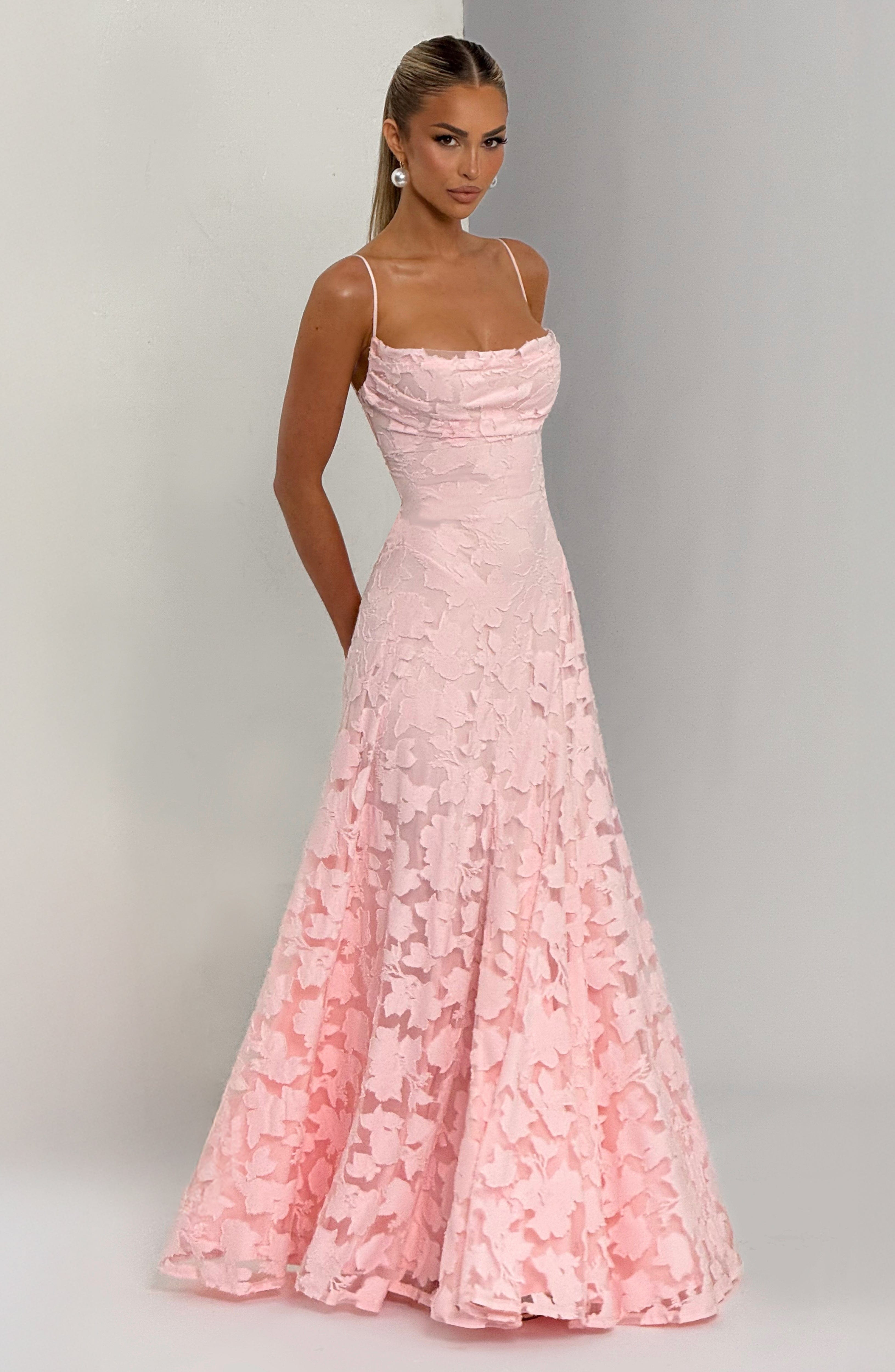 Floral Lace Spaghetti Strap Maxi Dress