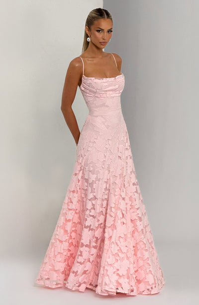 Floral Lace Spaghetti Strap Maxi Dress