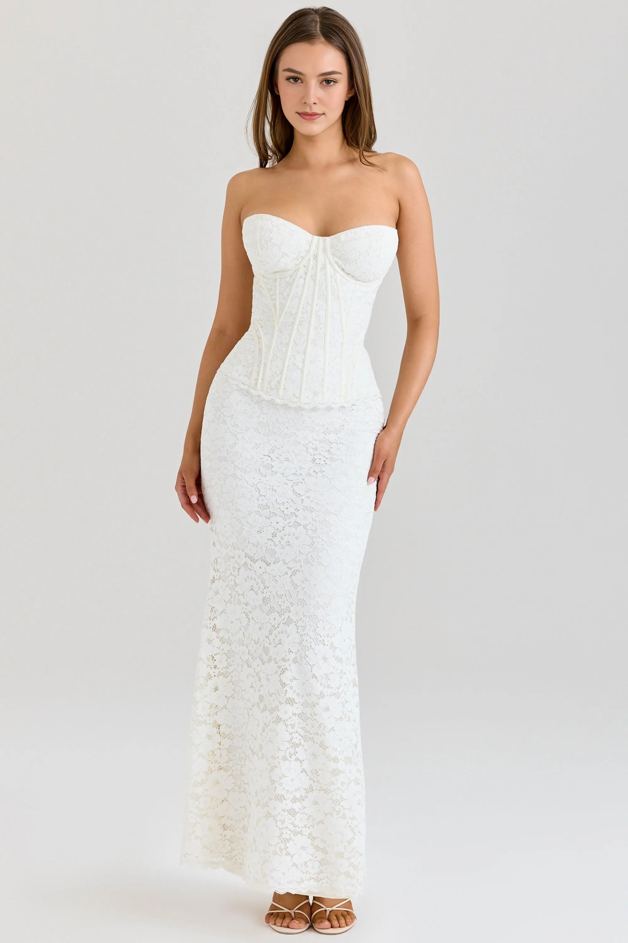 Roszalin Lace Corset Maxi Dress