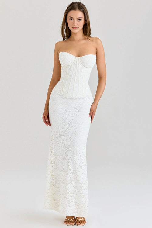 Roszalin Lace Corset Maxi Dress