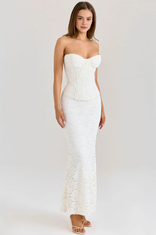 Roszalin Lace Corset Maxi Dress