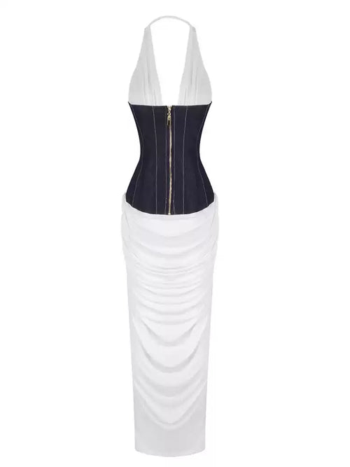 Amaree Halter Neck Corset Maxi Dress