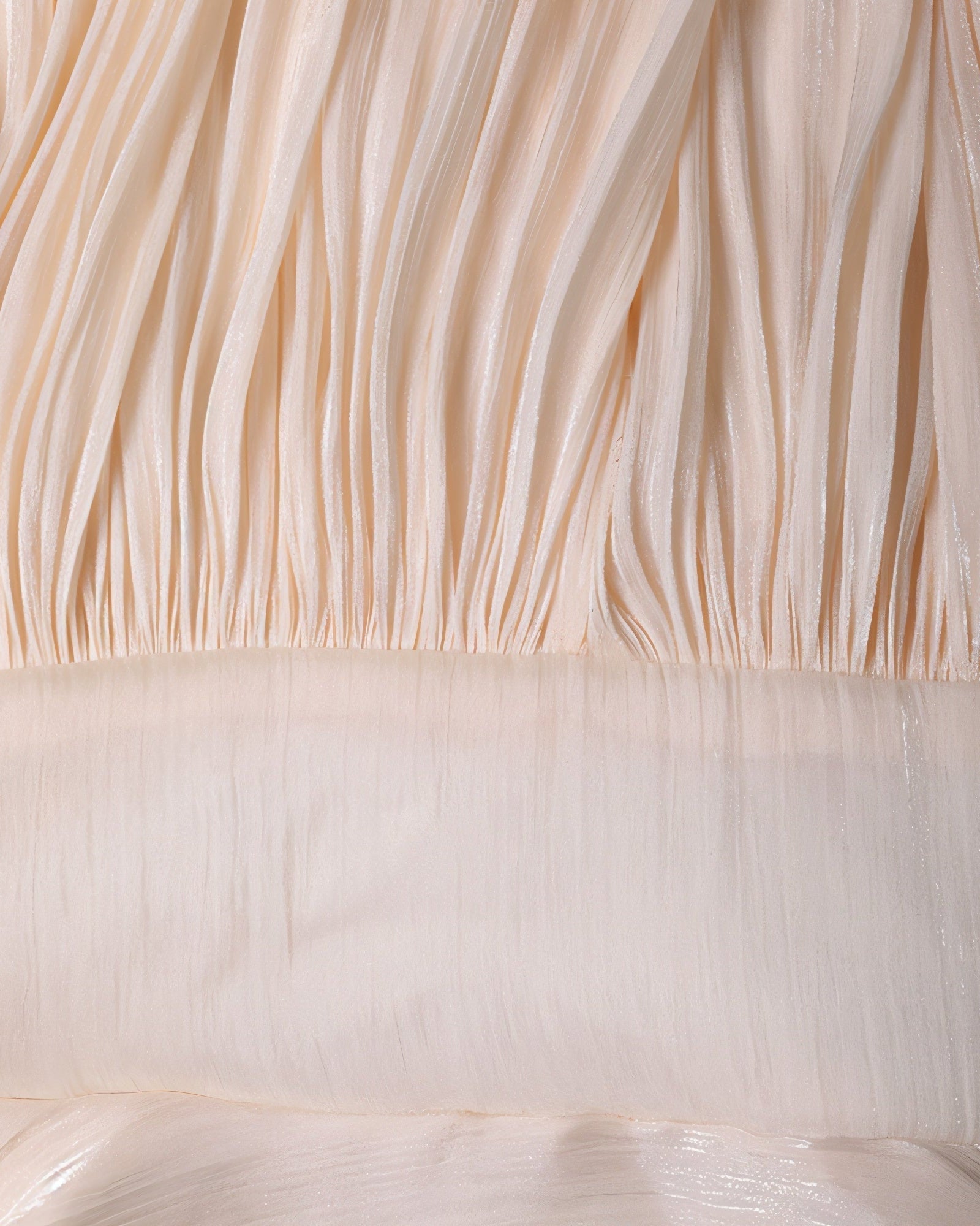 Champagne Silk Pleated Chiffon Ruffle Mini Dress