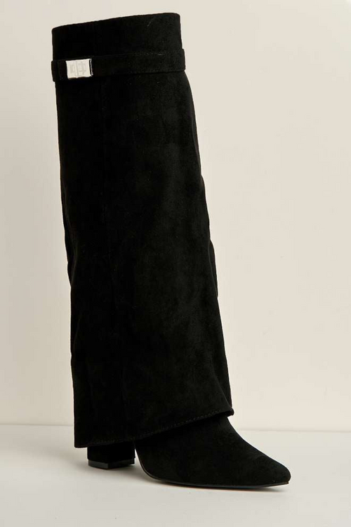 Marcelline Faux Suede Fold Over Boots