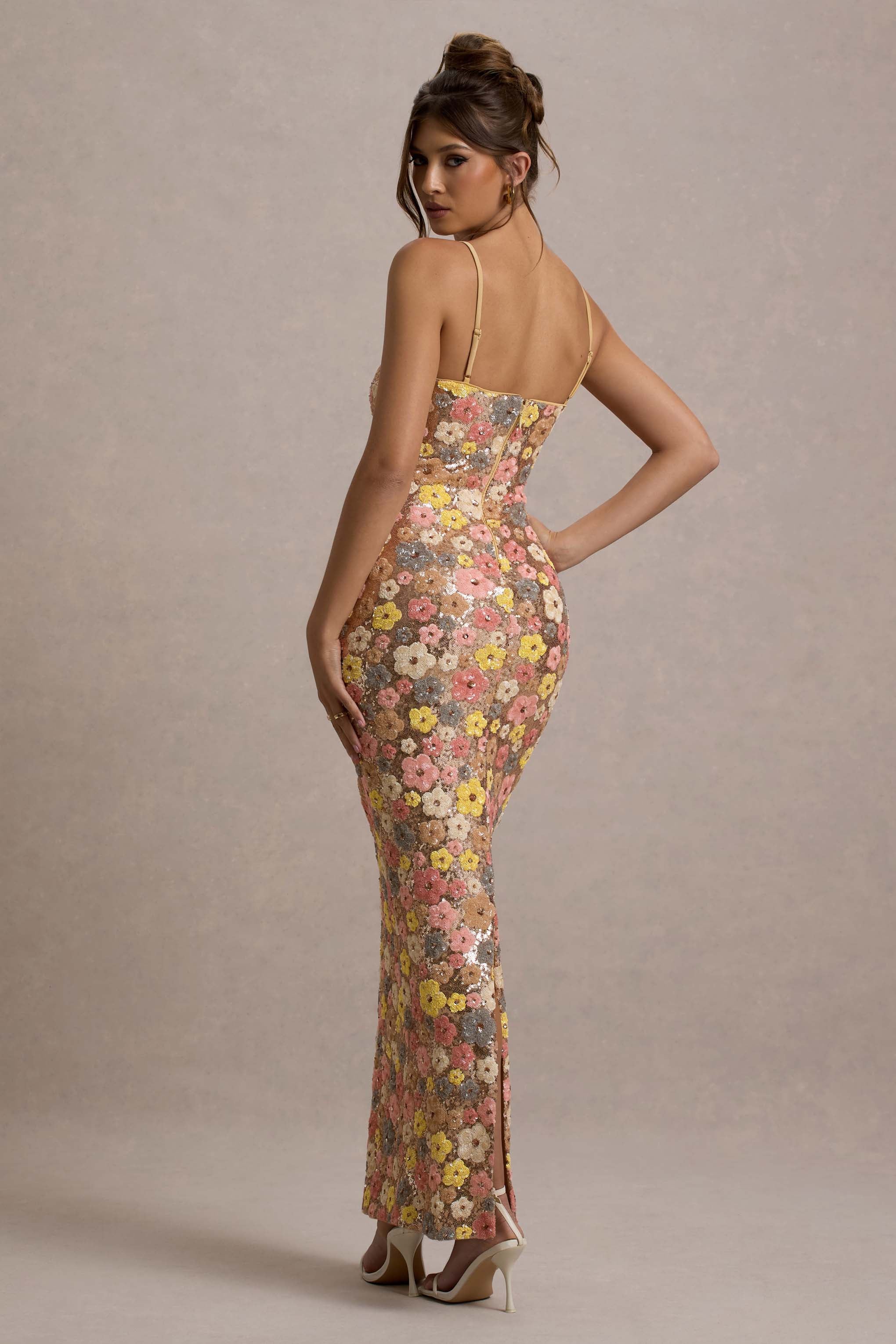 Elara Floral Sequin Maxi